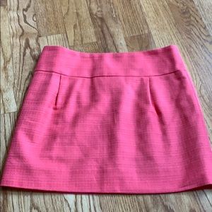 J. Crew coral mini skirt, size 4. Lined.